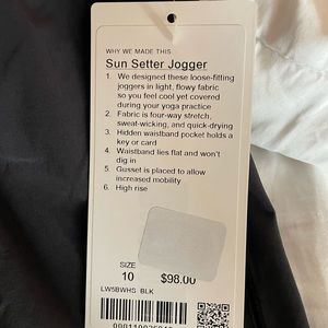 lululemon sun setter joggers.